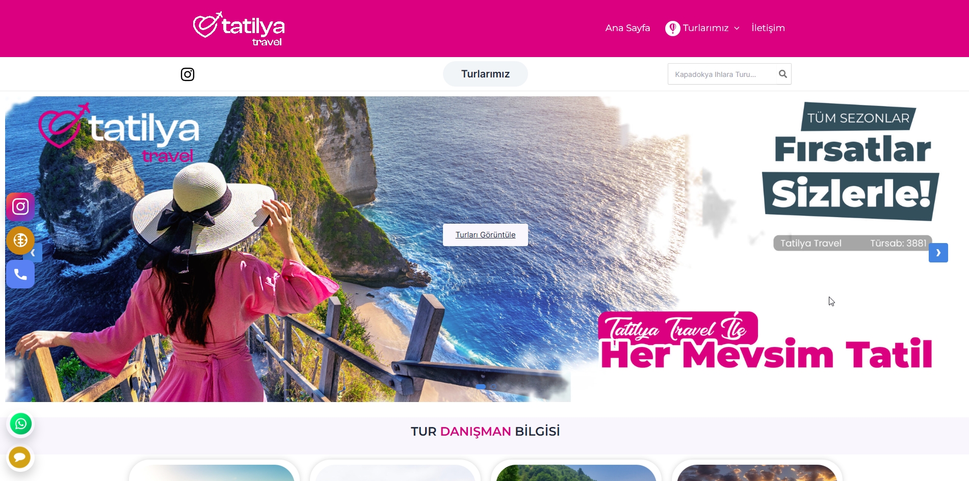 TatilYa Travel web sitesi projesi