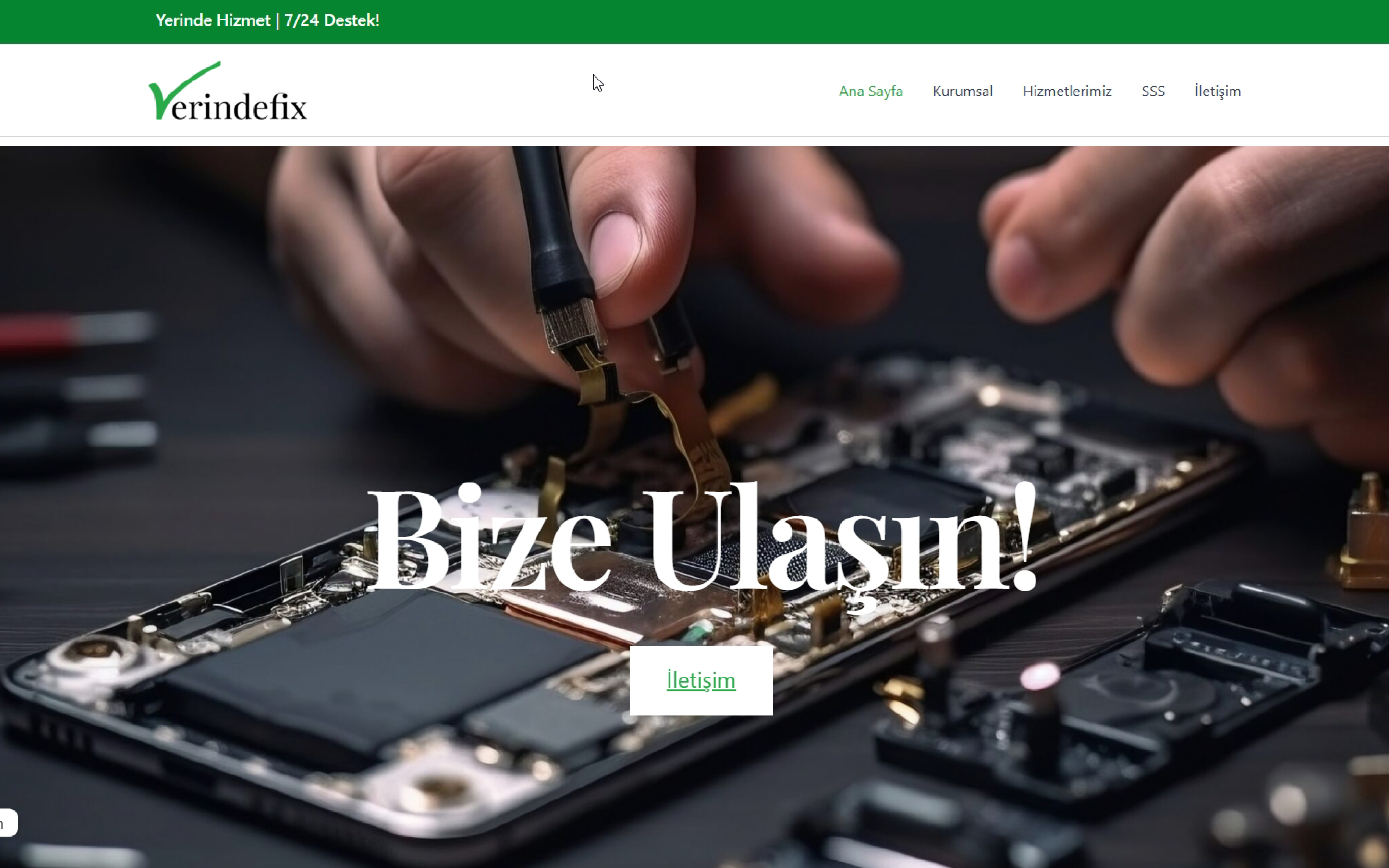 YerindeFix web sitesi